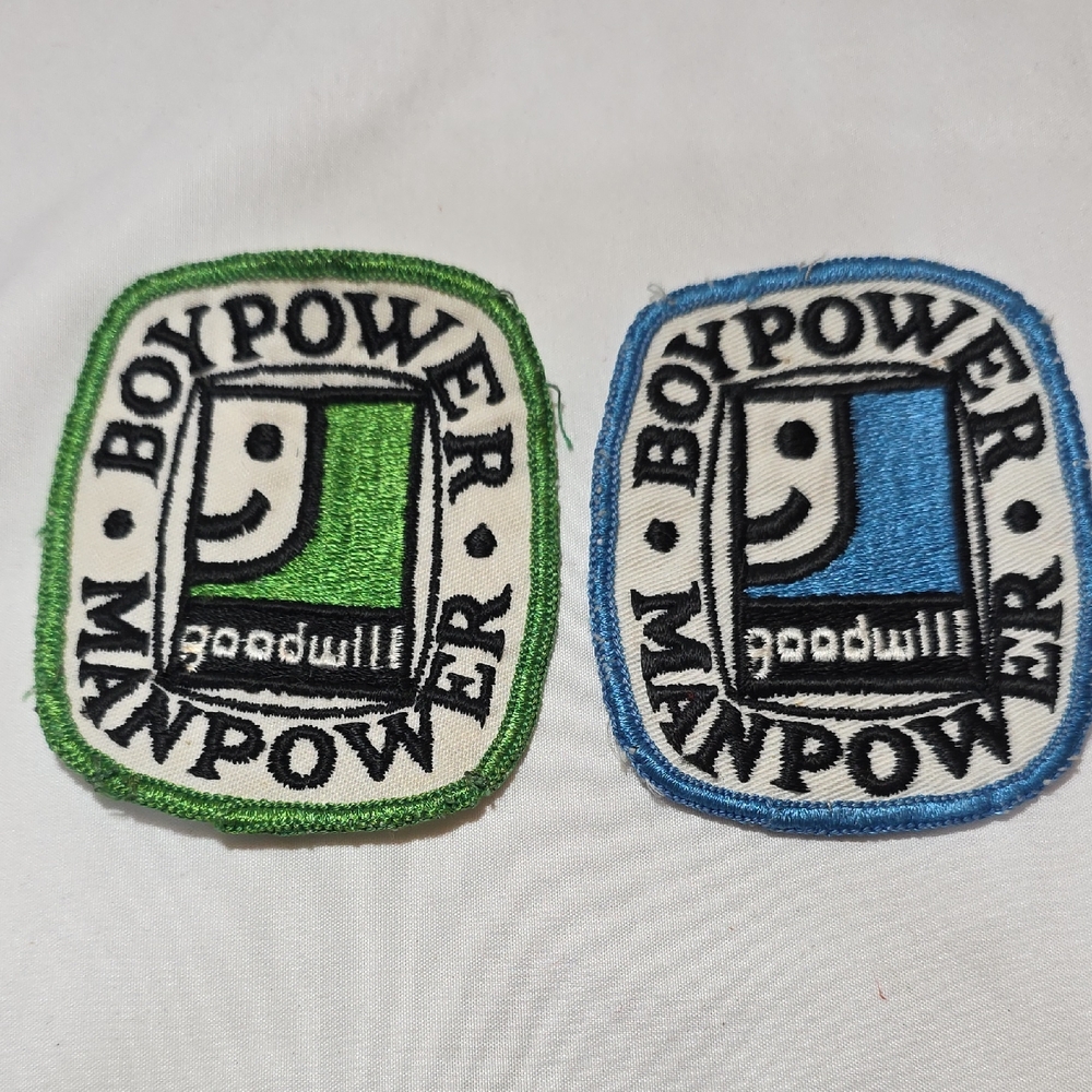 Boypower Manpower Embroidered Patch - Green & Blue